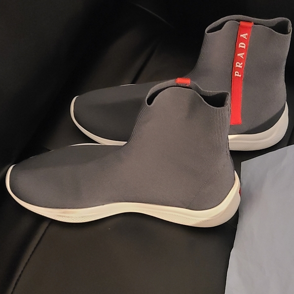 AUTHENTIC PRADA LOGO SOCK SNEAKERS - Picture 3 of 5